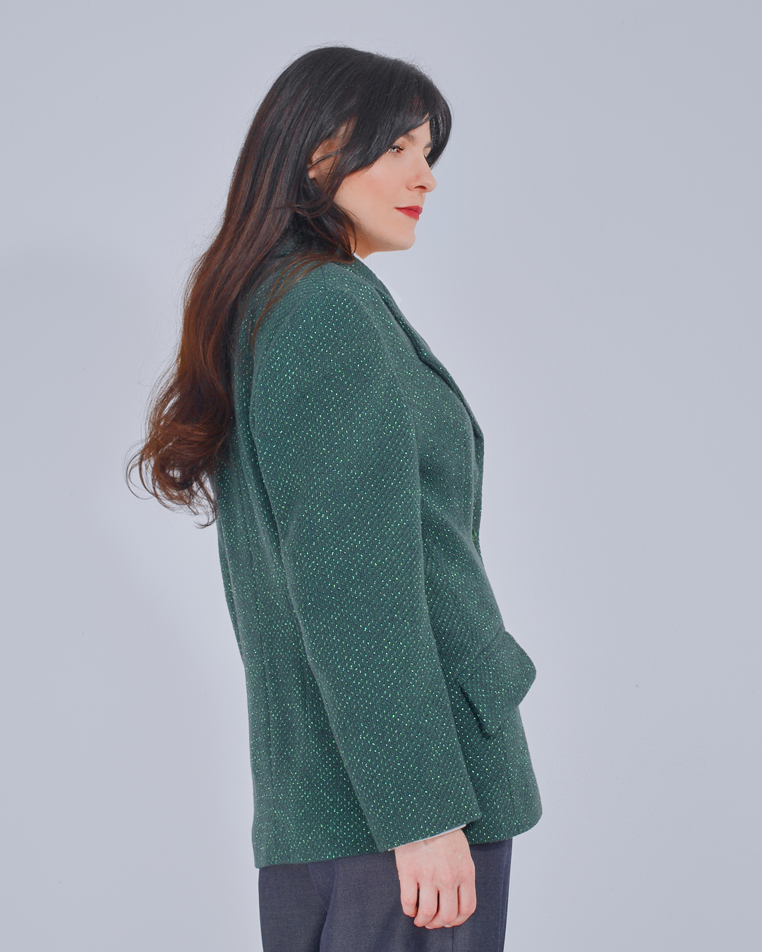 Emerald Green Tweed Jacket