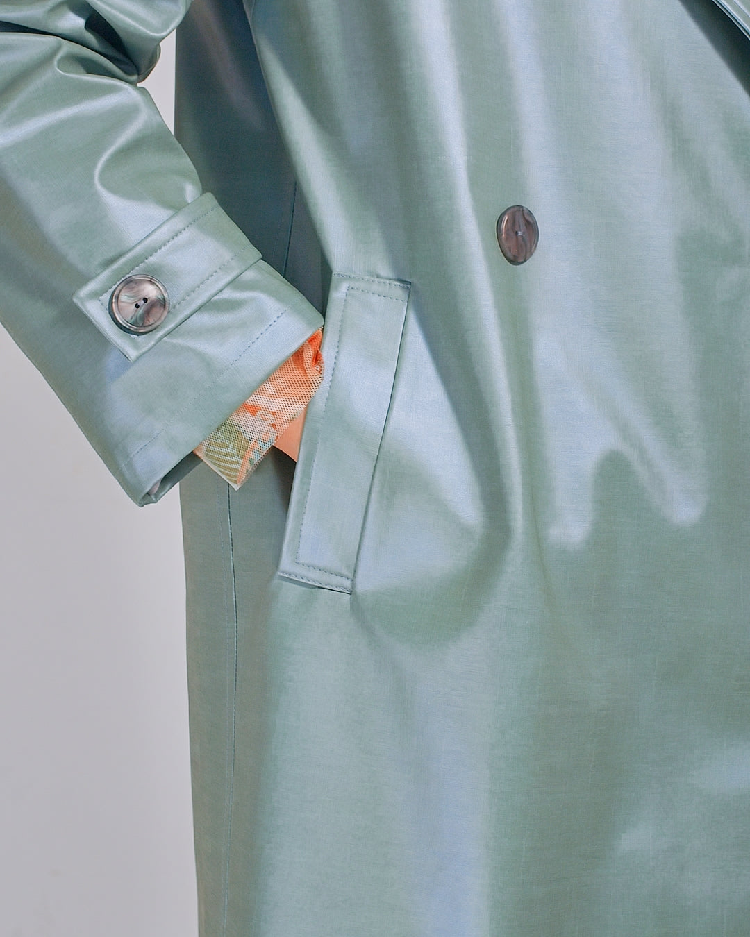 Glossy Mint Raincoat