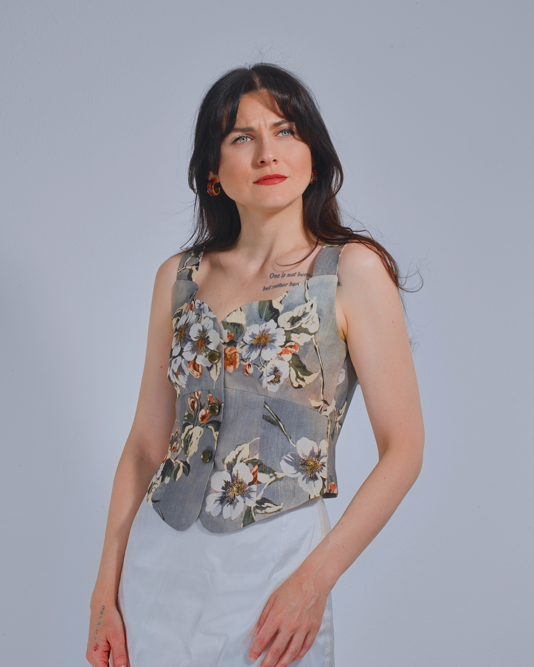 Vest with Floral Print