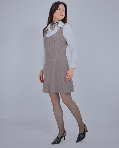 Wool Mini Dress with Check Pattern