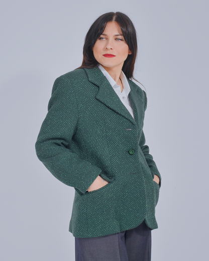Emerald Green Tweed Jacket