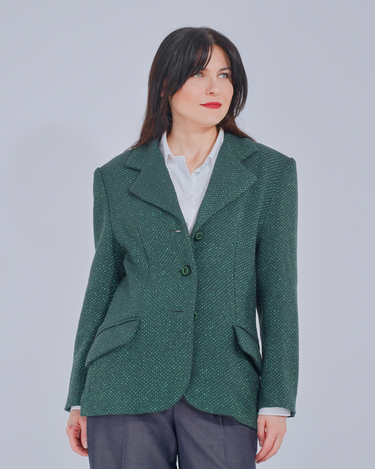 Emerald Green Tweed Jacket