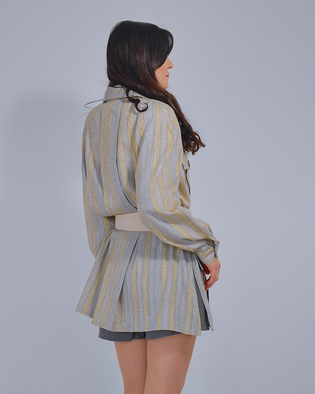 Oversized Linen Blouse with Stripes