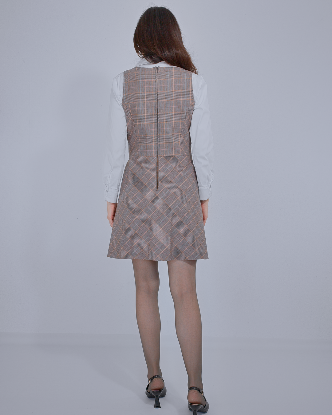 Wool Mini Dress with Check Pattern