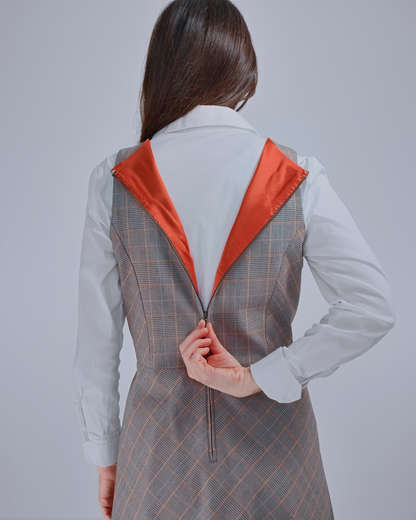 Wool Mini Dress with Check Pattern