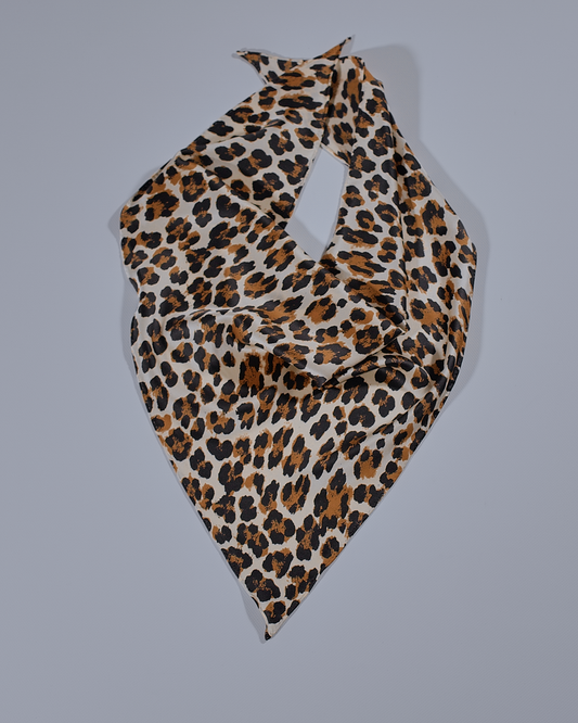 Triangular Silk Scarf – Leopard