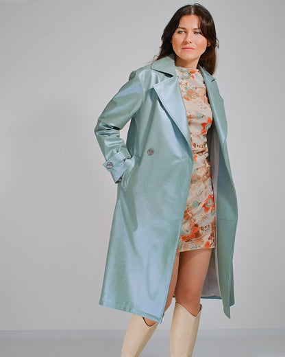 Glossy Mint Raincoat
