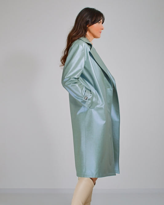 Glossy Mint Raincoat