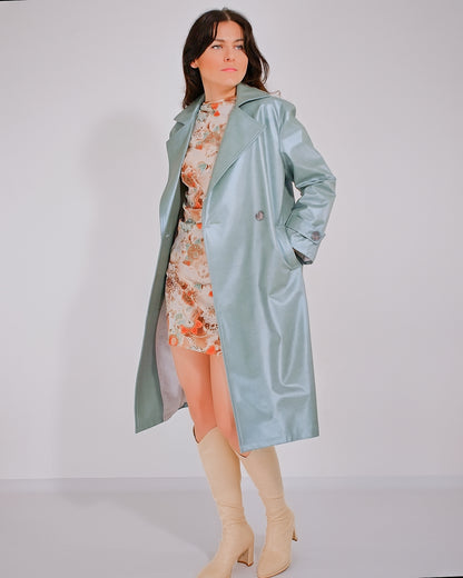 Glossy Mint Raincoat