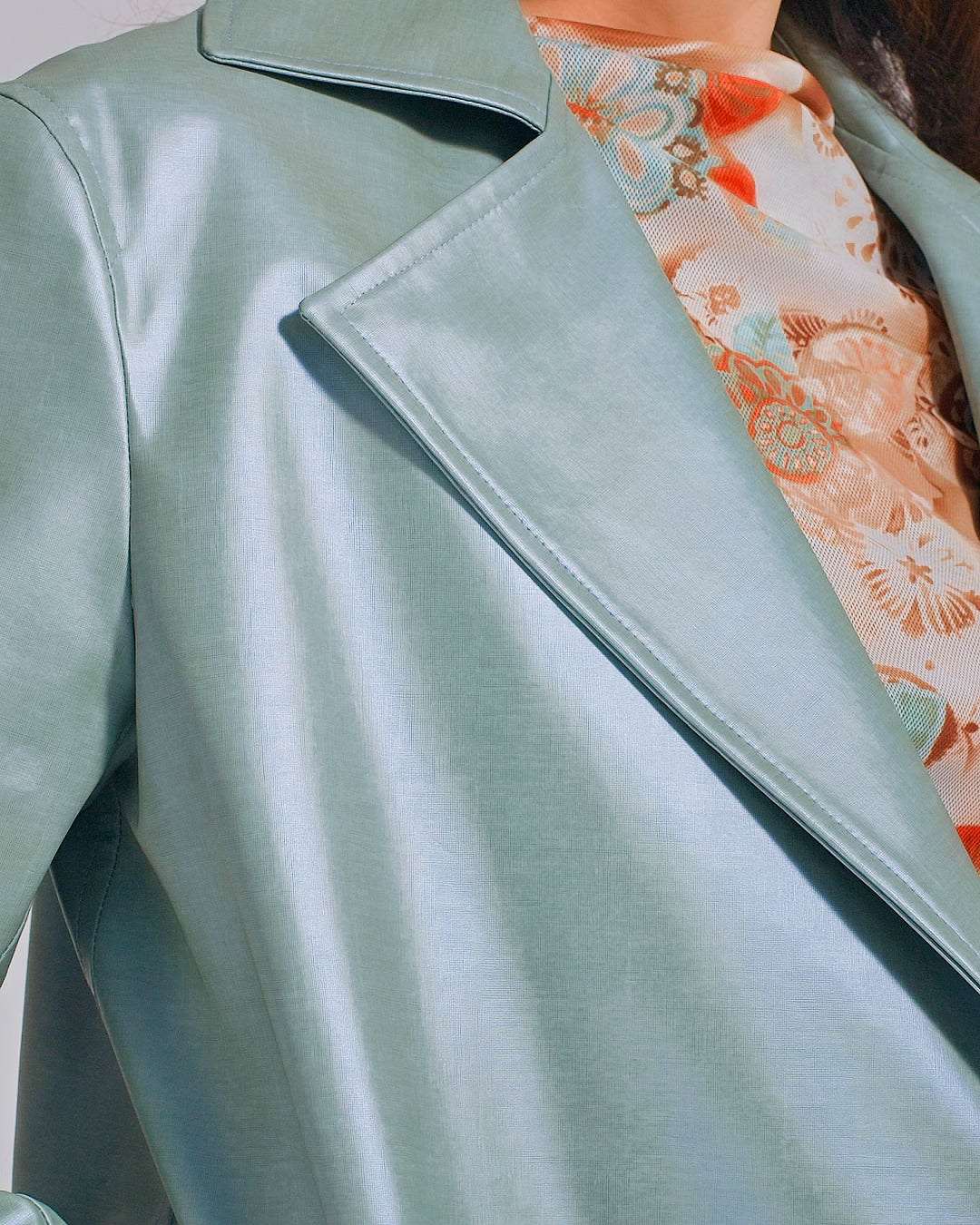 Glossy Mint Raincoat