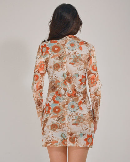 Draped Ethno Mini Dress