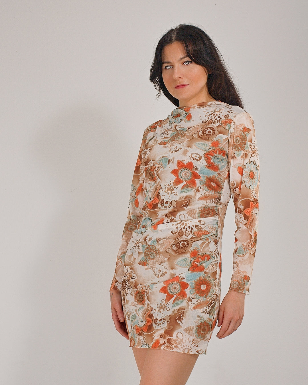 Draped Ethno Mini Dress